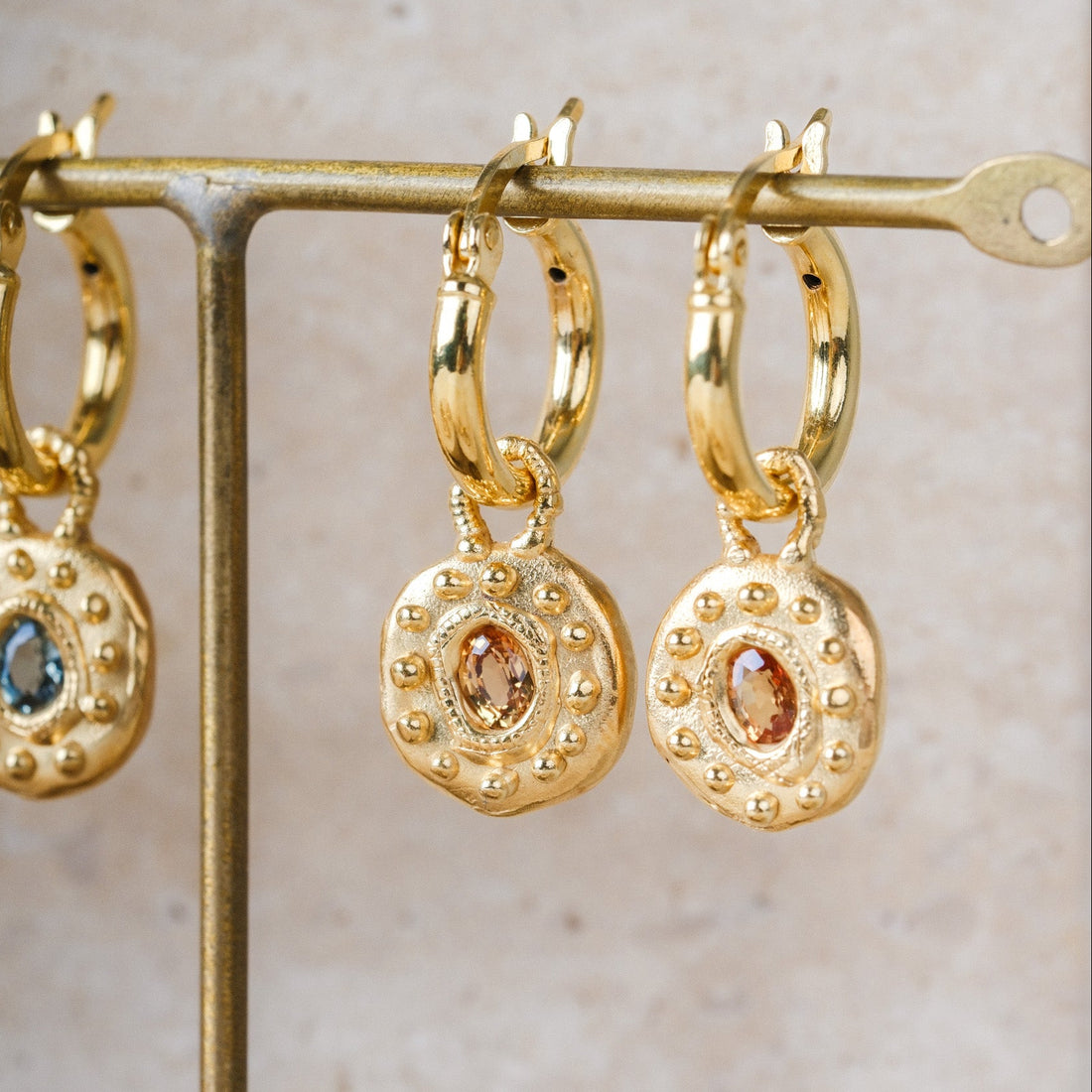 SUN RA Drop Earrings with Orange Sapphires