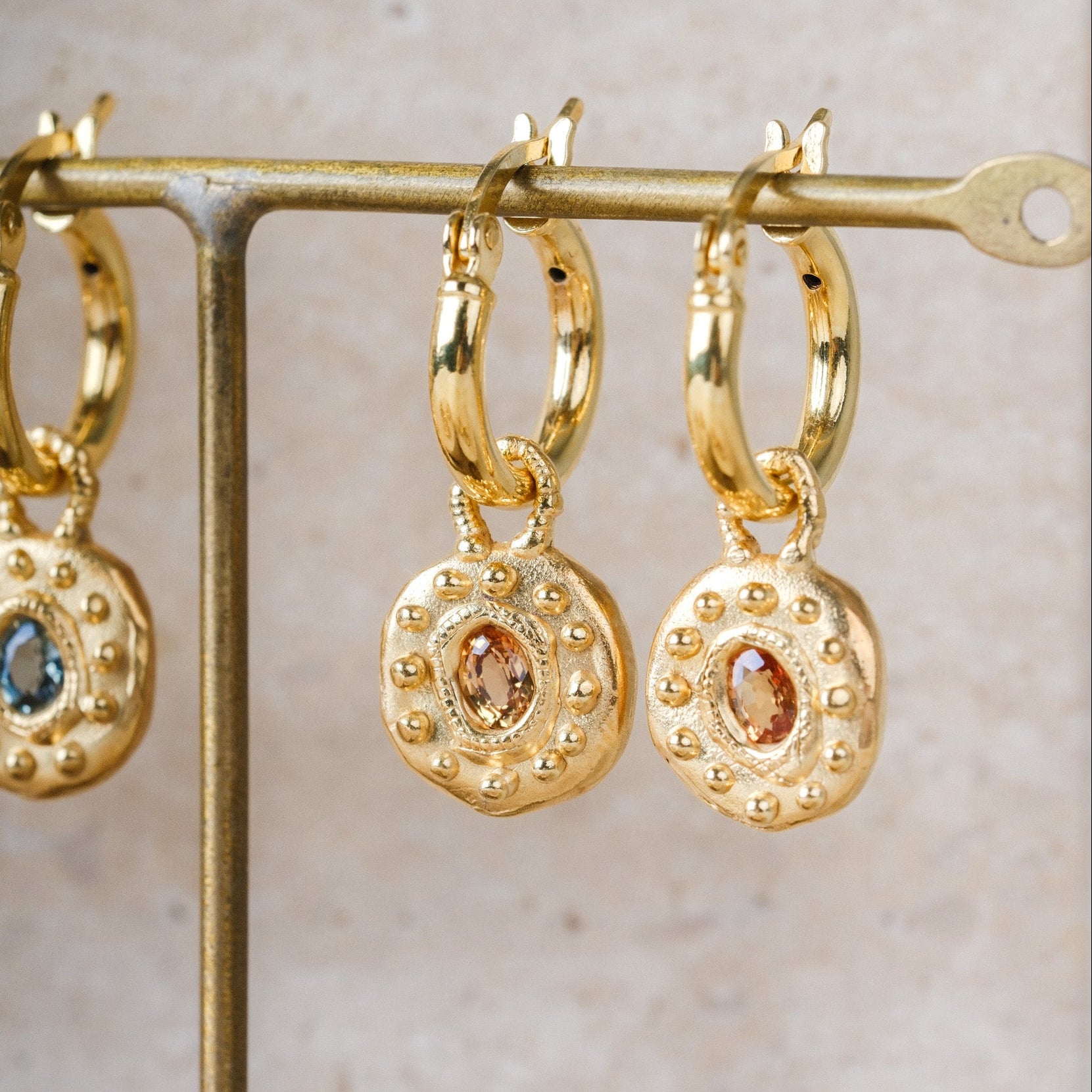 SUN RA Drop Earrings with Orange Sapphires