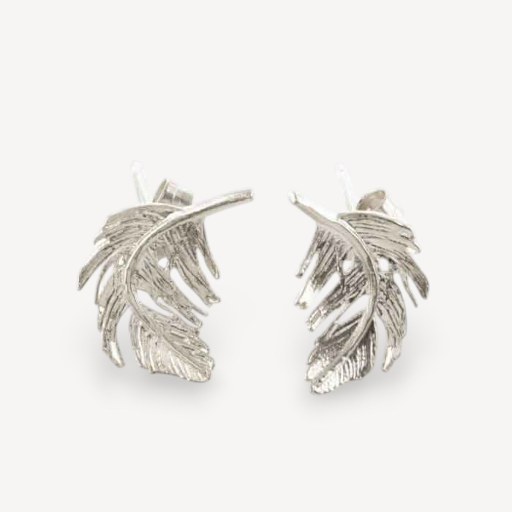 Alex Monroe Small Feather Studs silver at EC One
