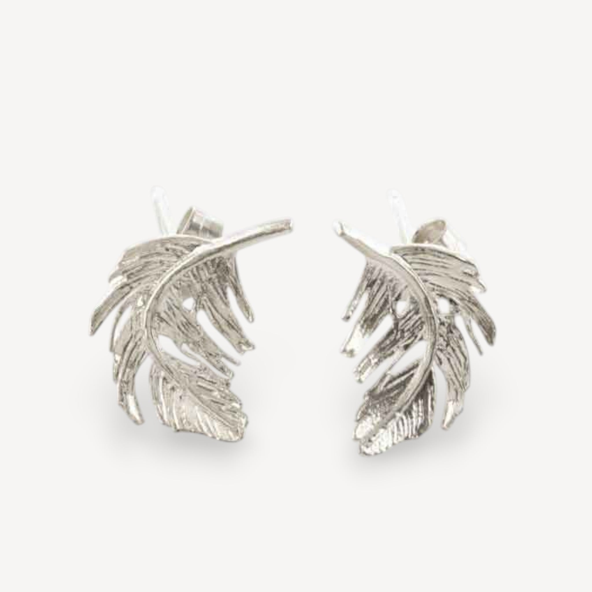 Alex Monroe Small Feather Studs silver at EC One