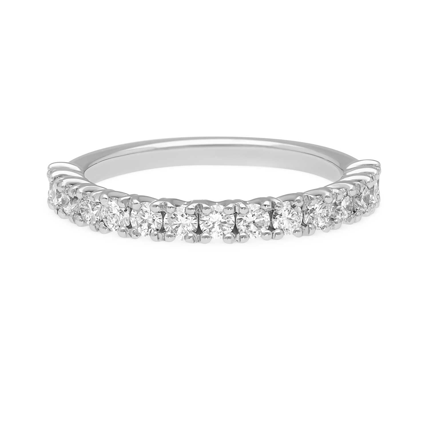 E.C.One Diamond Claw-Set Half Eternity Ring recycled Platinum