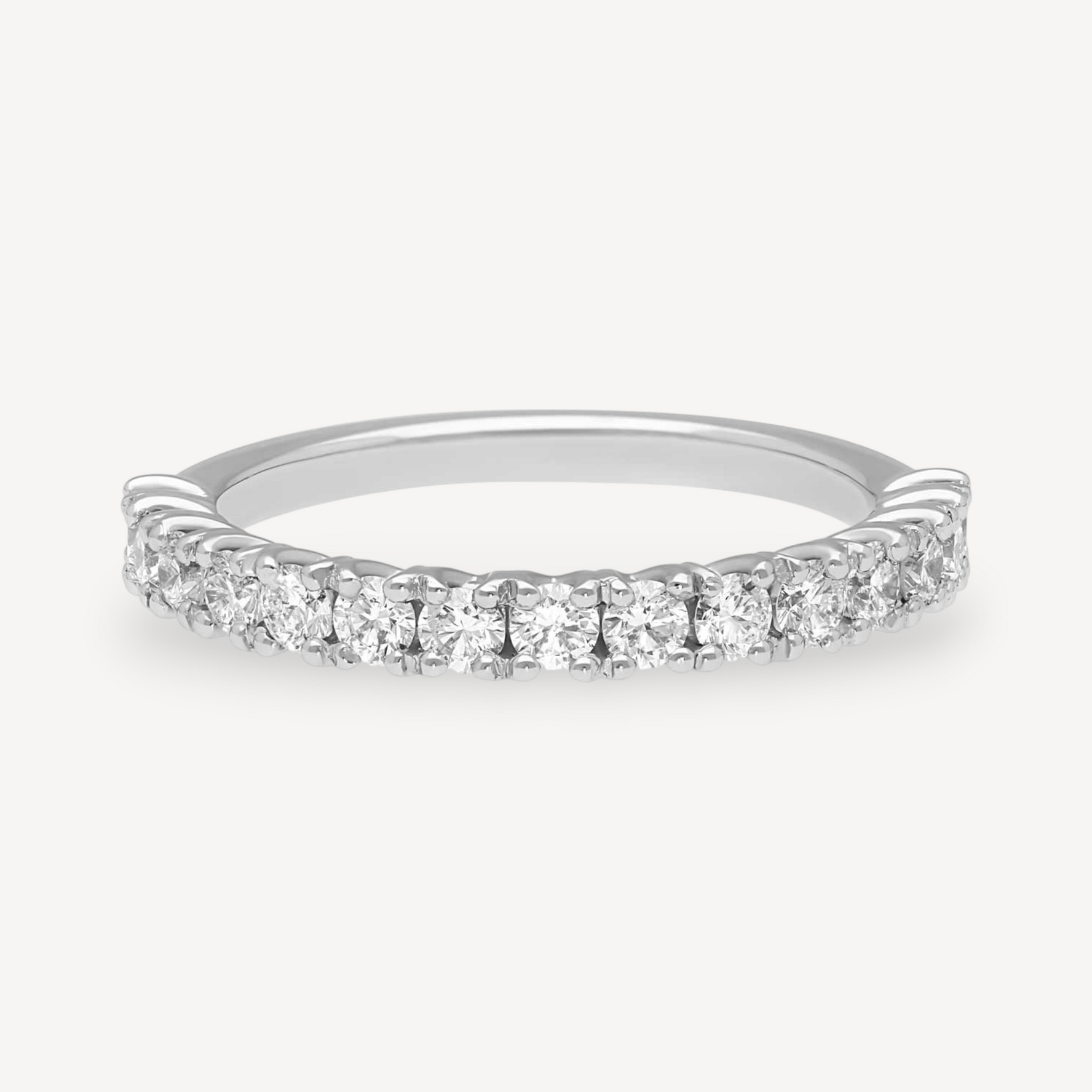 E.C.One Diamond Claw-Set Half Eternity Ring recycled Platinum