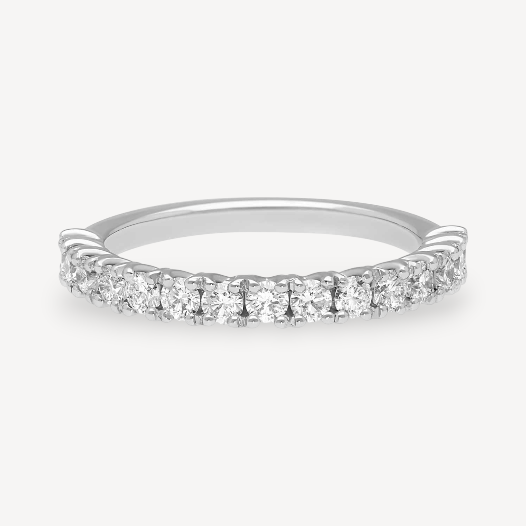 E.C.One Diamond Claw-Set Half Eternity Ring recycled Platinum