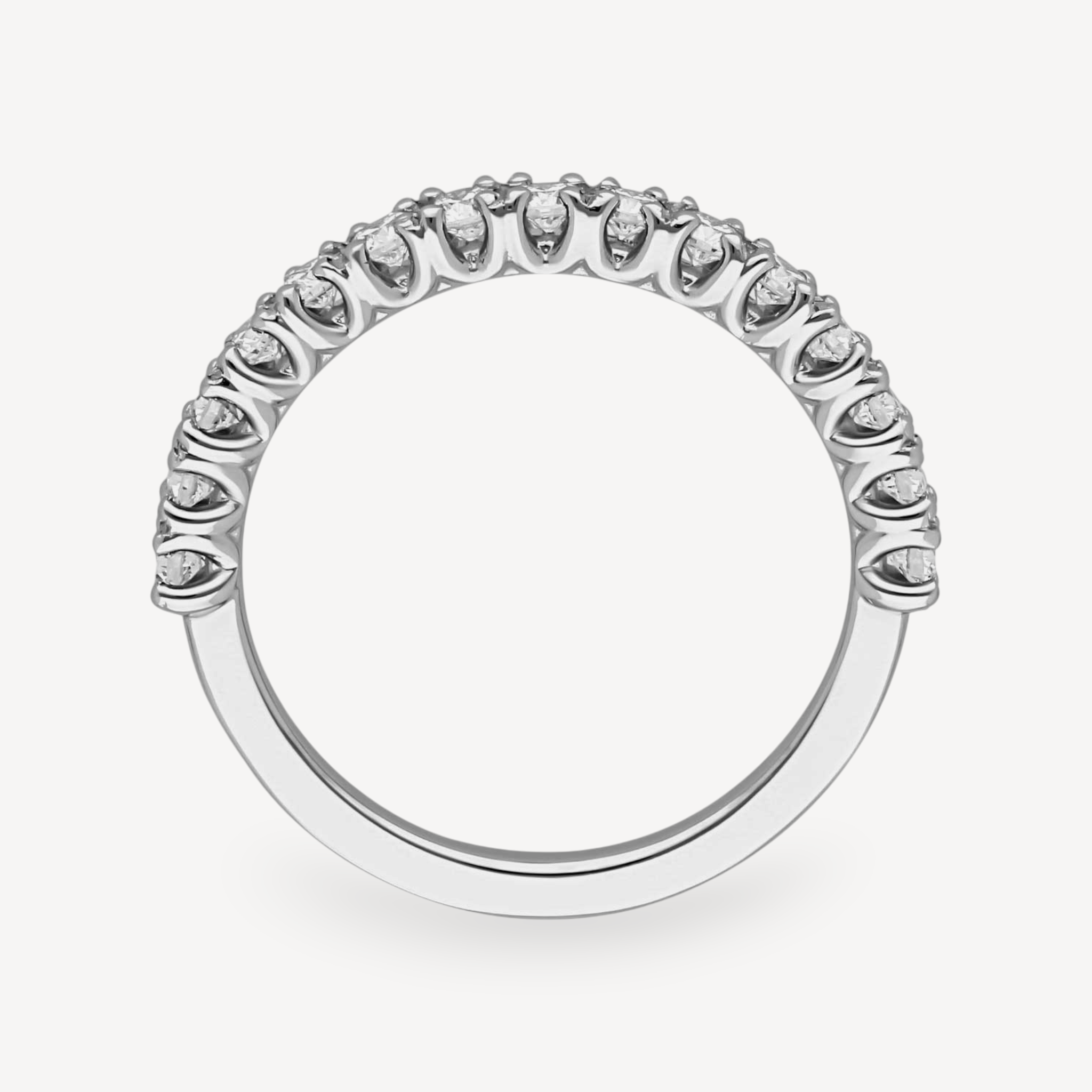 E.C.One Diamond Claw-Set Half Eternity Ring recycled Platinum