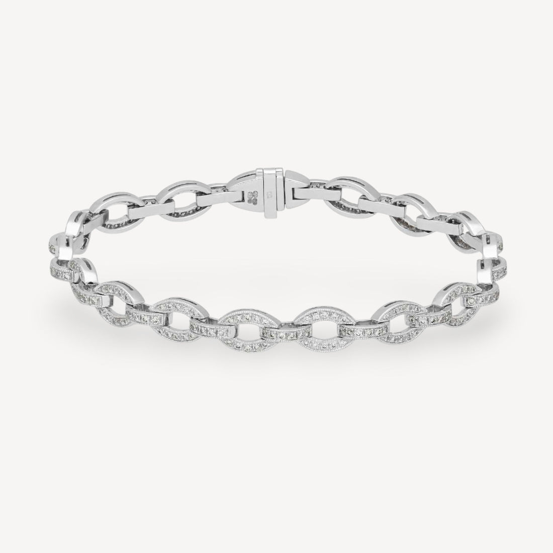 Diamond Link Bracelet in White Gold by Ungar and Ungar at E.C.One London