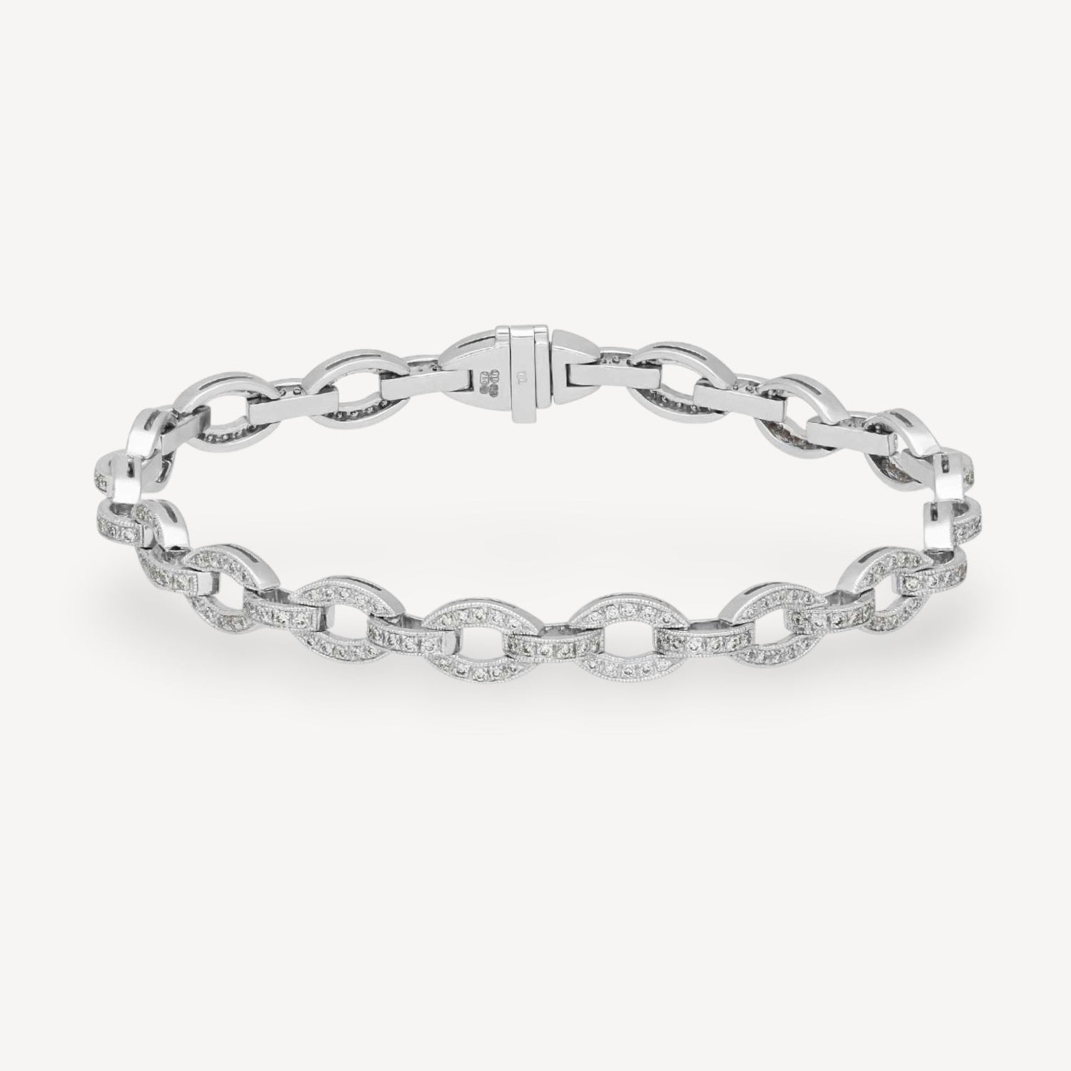 Diamond Link Bracelet in White Gold by Ungar and Ungar at E.C.One London