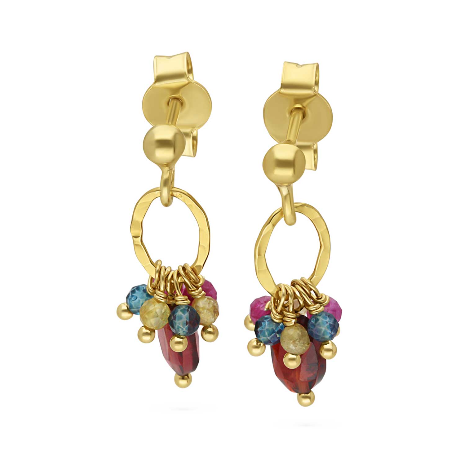 ACQUA DOLCE Earrings with Garnet & Gemstones at ethical B Corp jeweller E.C.One London