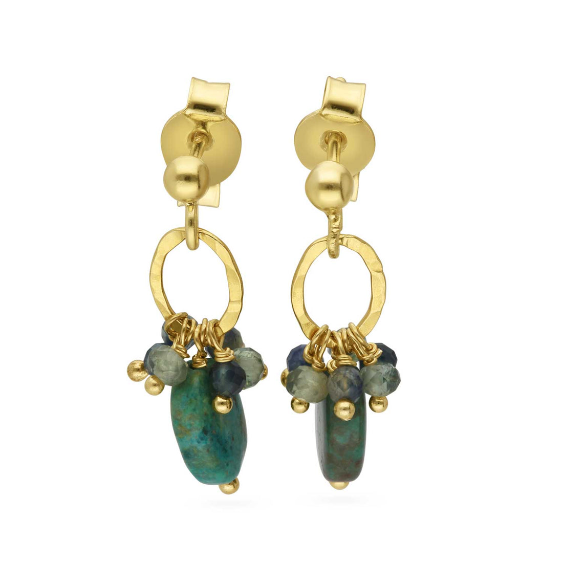 ACQUA DOLCE Earrings with Turquoise & Gemstones  at ethical B Corp jeweller E.C.One London