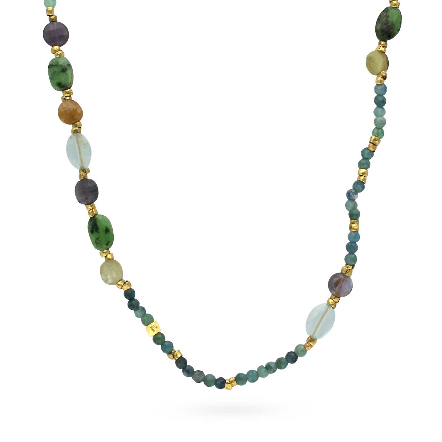 MIRTILLO Necklace with Violet Tourmalines & Garnets  at ethical B Corp jeweller E.C.One London
