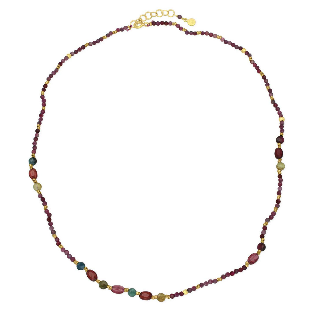 MIRTILLO Necklace with Blue Tourmalines & Gemstones  at ethical B Corp jeweller E.C.One London