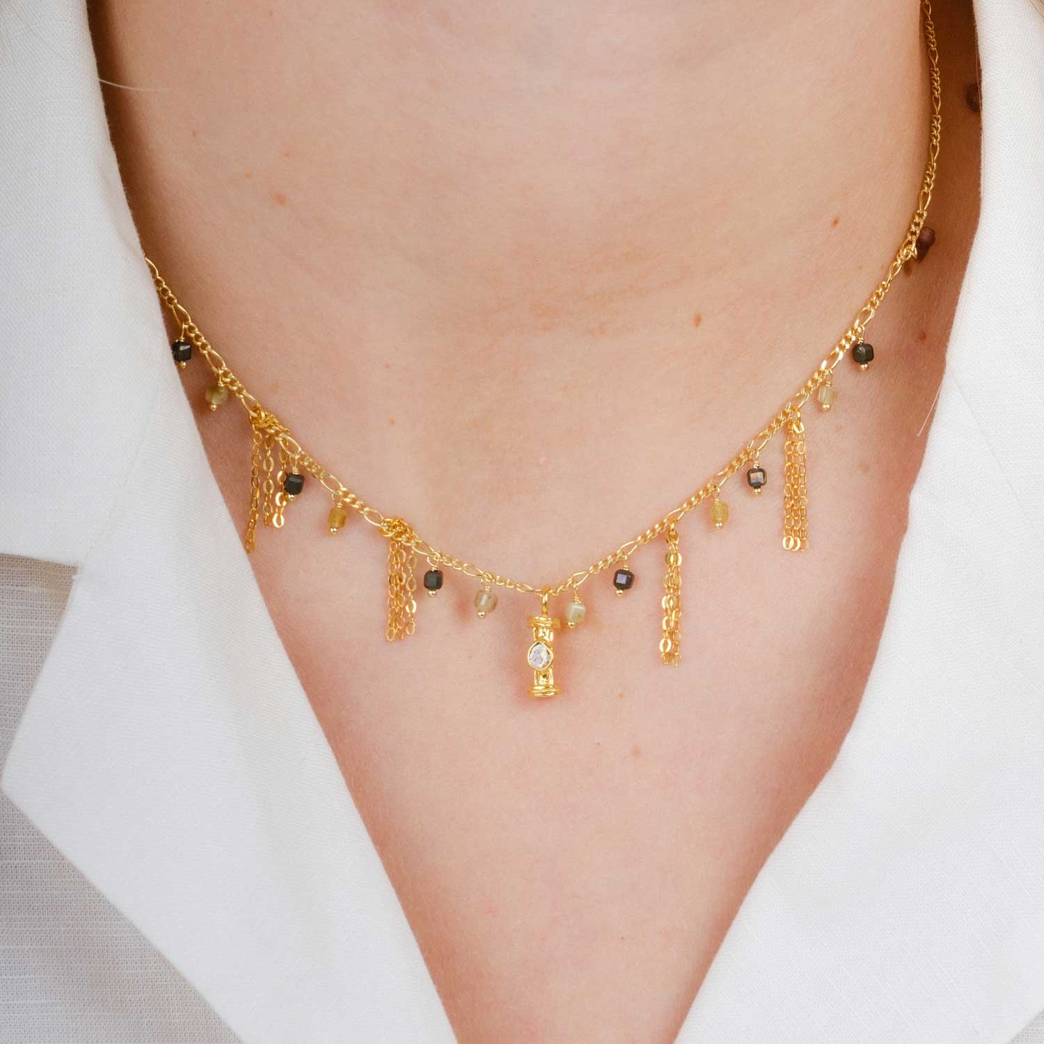 RIFRANGE Necklace with Gemstones  & Polki Diamonds  at ethical B Corp jeweller E.C.One London