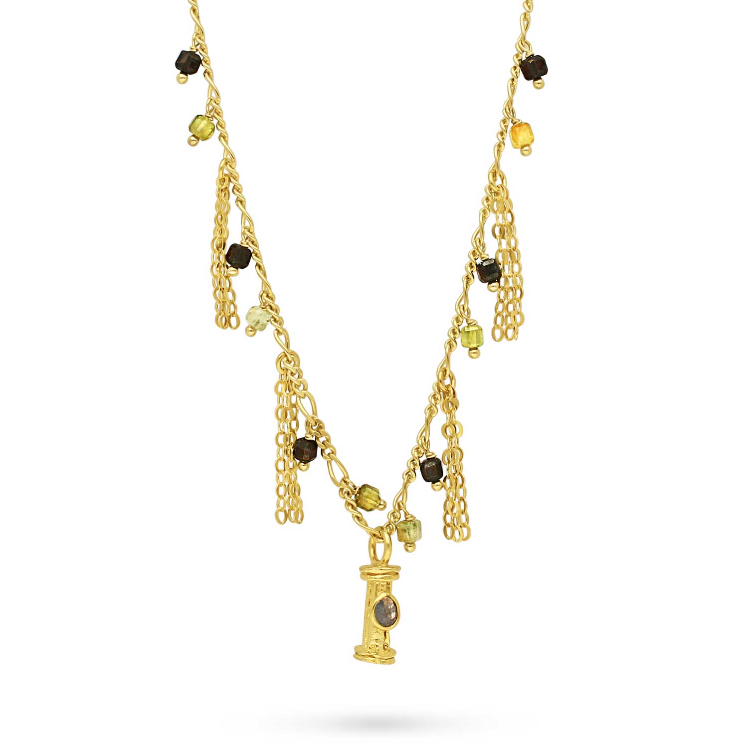 RIFRANGE Necklace with Gemstones  & Polki Diamonds  at ethical B Corp jeweller E.C.One London