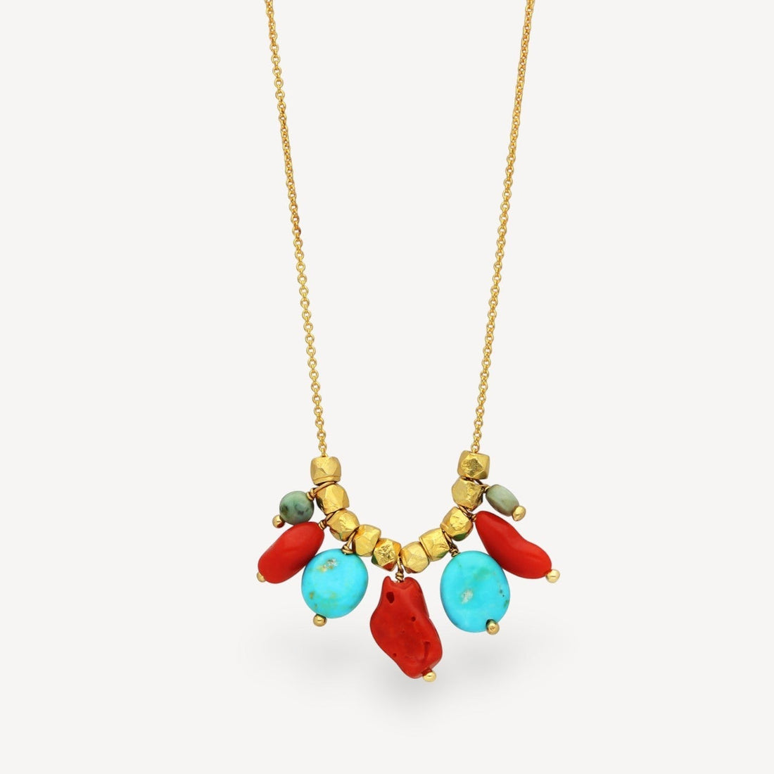 COLLETTE Necklace with Coral & Turquoise