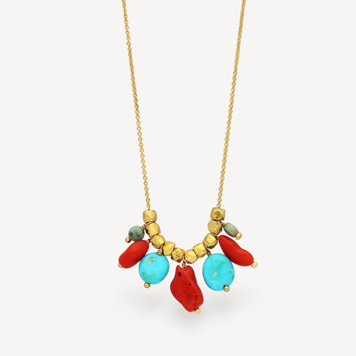 COLLETTE Necklace with Coral & Turquoise