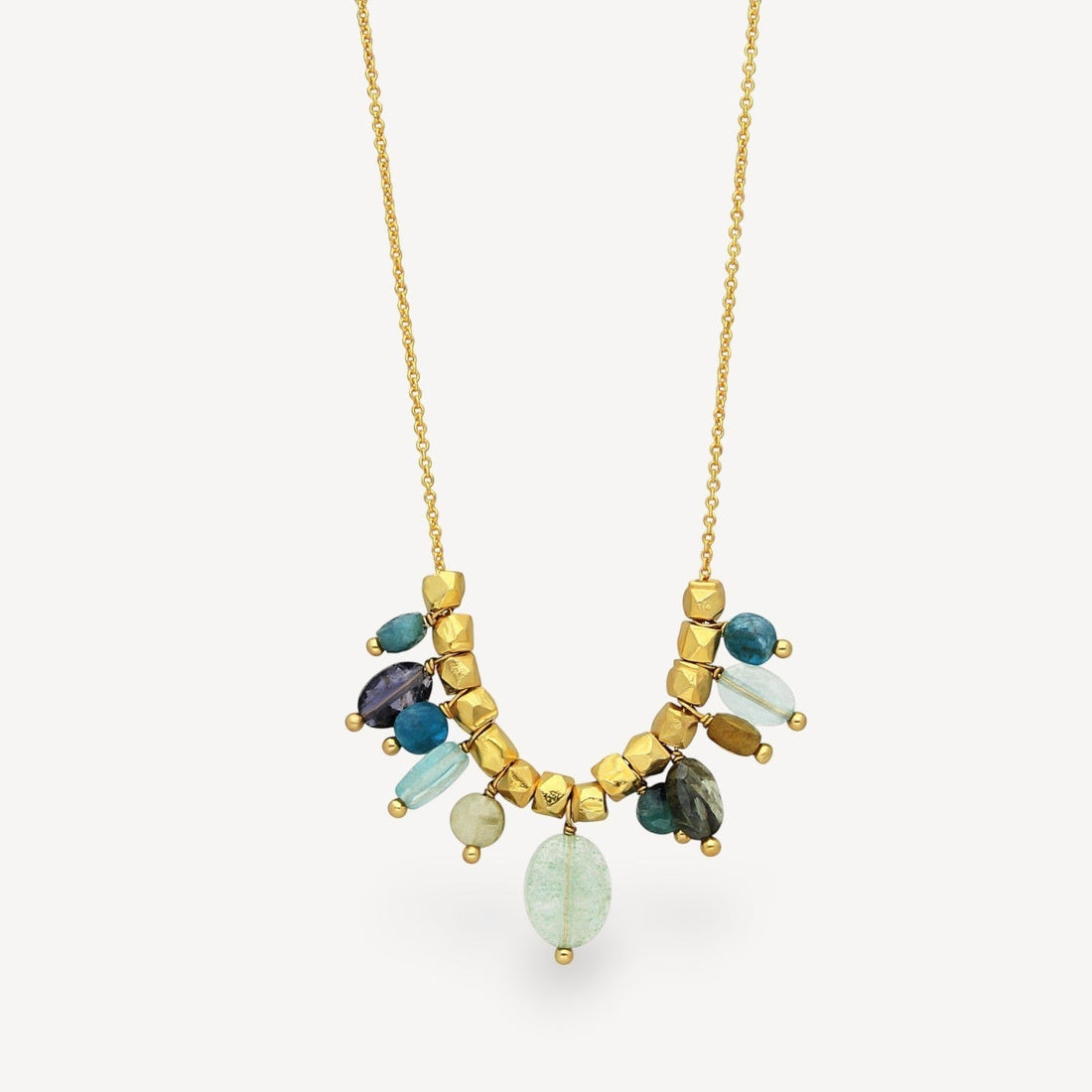 COLLETTE Necklace with Blue - Green Gemstone Mix