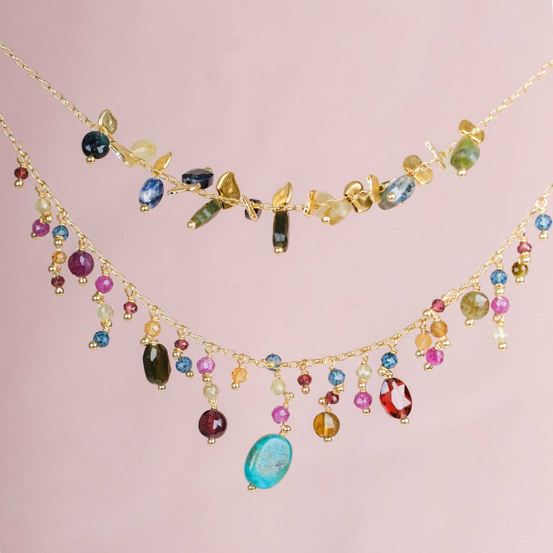 BRINA Necklace with Turquoise & Gemstones