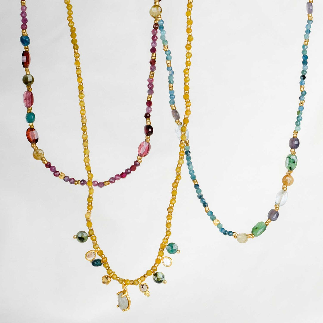 MIRTILLO Necklace with Violet Tourmalines & Garnets