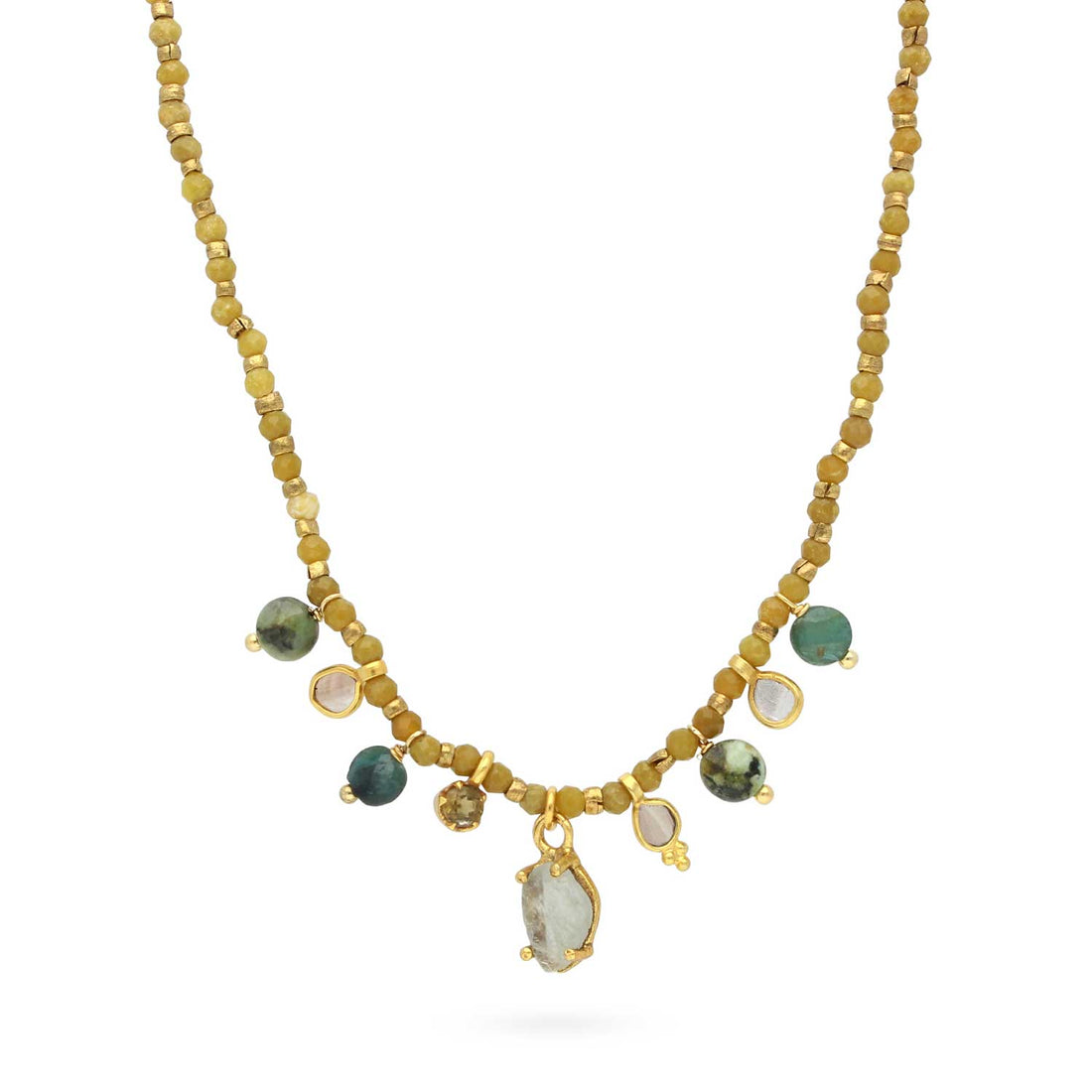 LIMONCELLO Necklace with Gemstones & Polki Diamonds  at ethical B Corp jeweller E.C.One London