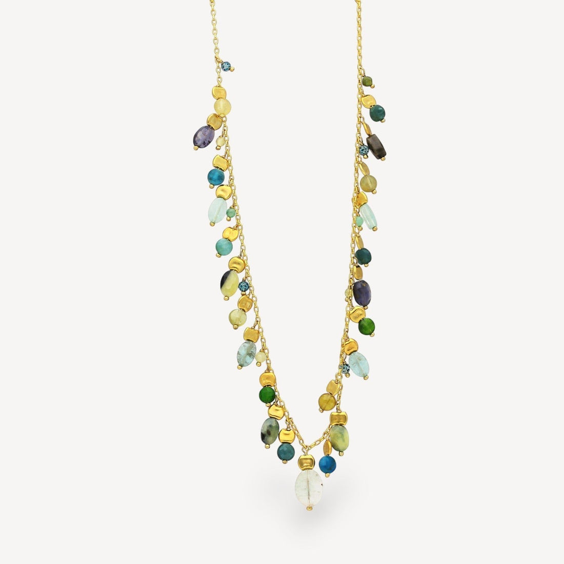 STELLINA Necklace with Blue - Green Gemstone Mix
