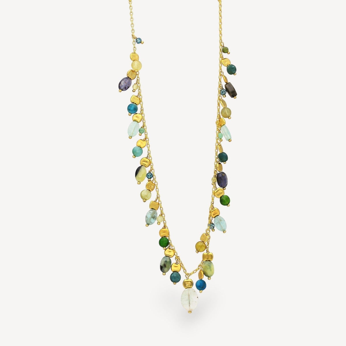 STELLINA Necklace with Blue - Green Gemstone Mix