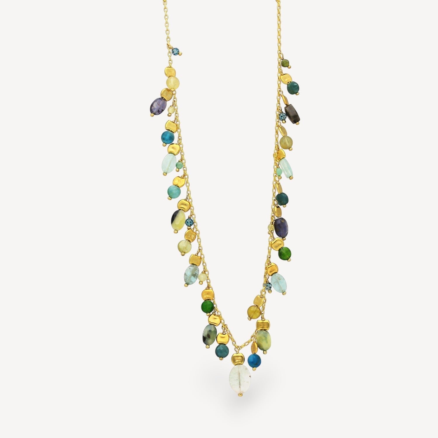 STELLINA Necklace with Blue - Green Gemstone Mix