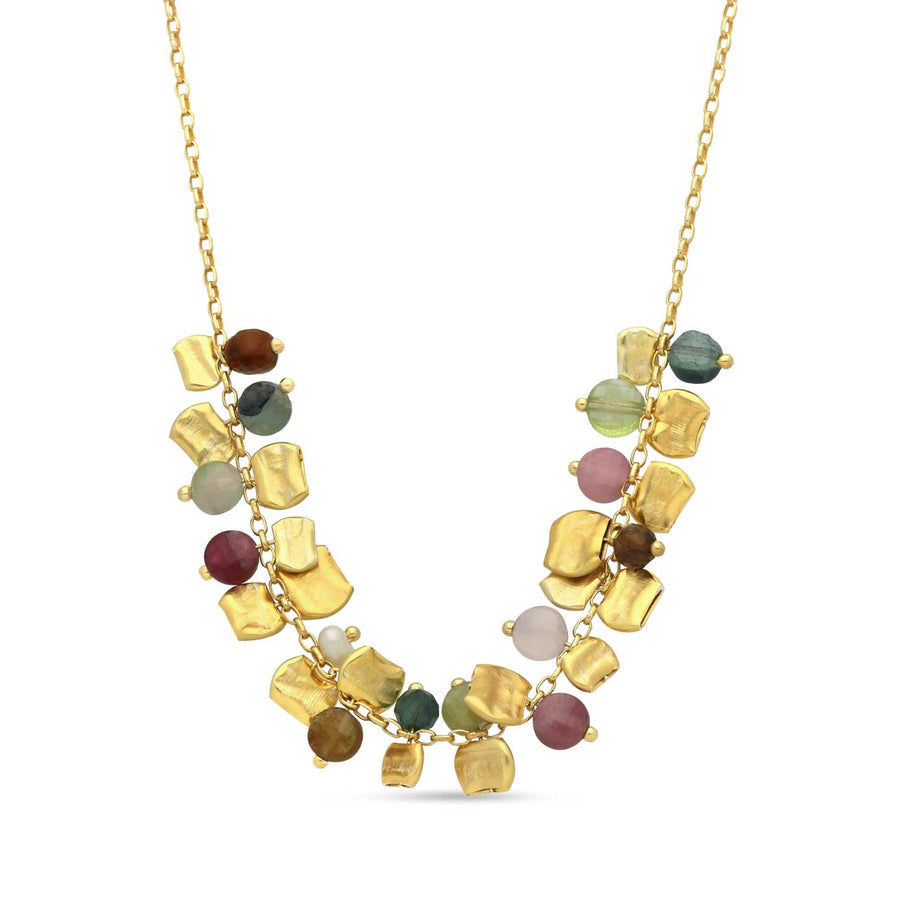 Untitledition CONFETTI necklace with Multi Coloured Tourmalines at Ethical jewellers EC One London