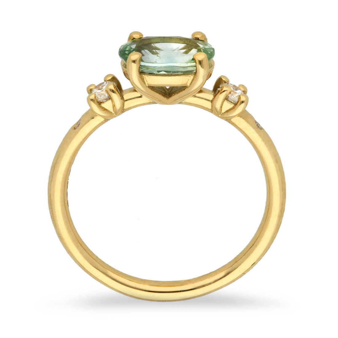LAINEY Yellow Gold Pale Teal Sapphire Engagement Ring