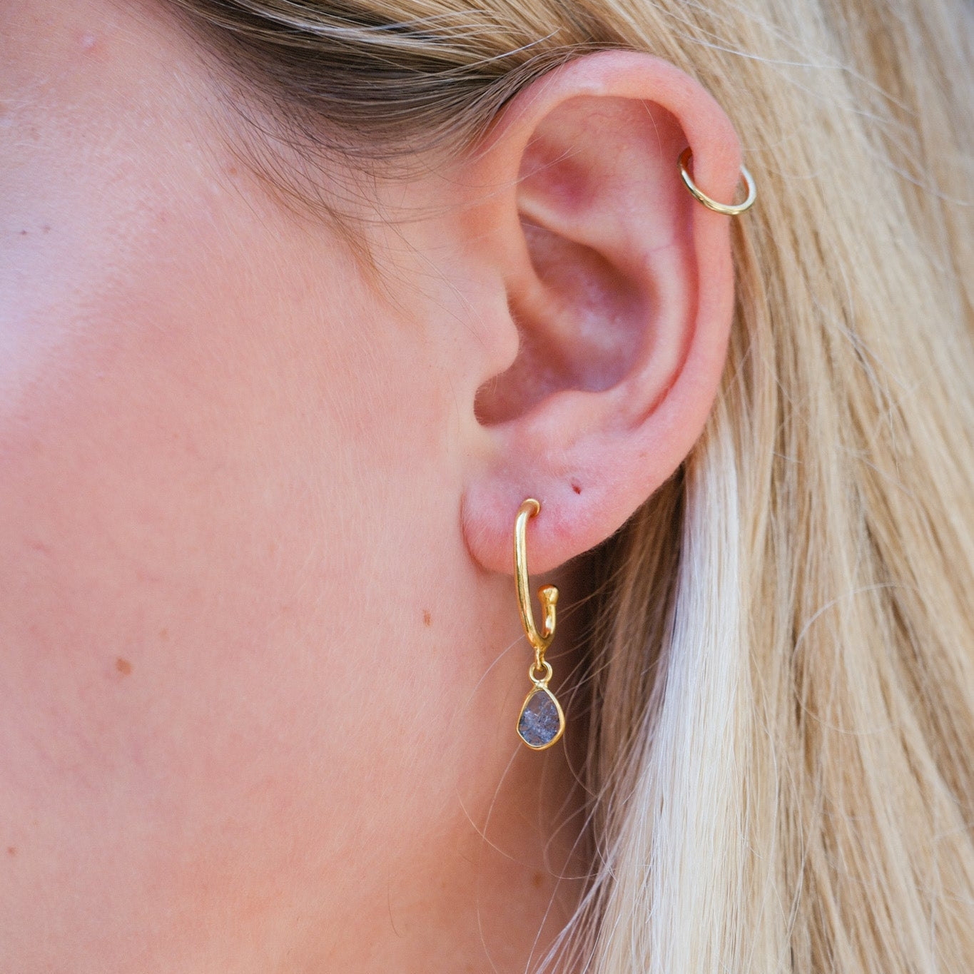DELHI Diamond Slice Hoop Earrings