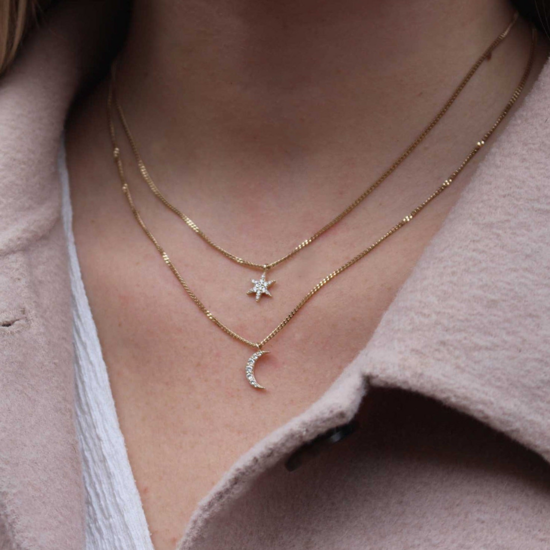 EC One Zoe & Morgan Luna Diamond white Gold necklace