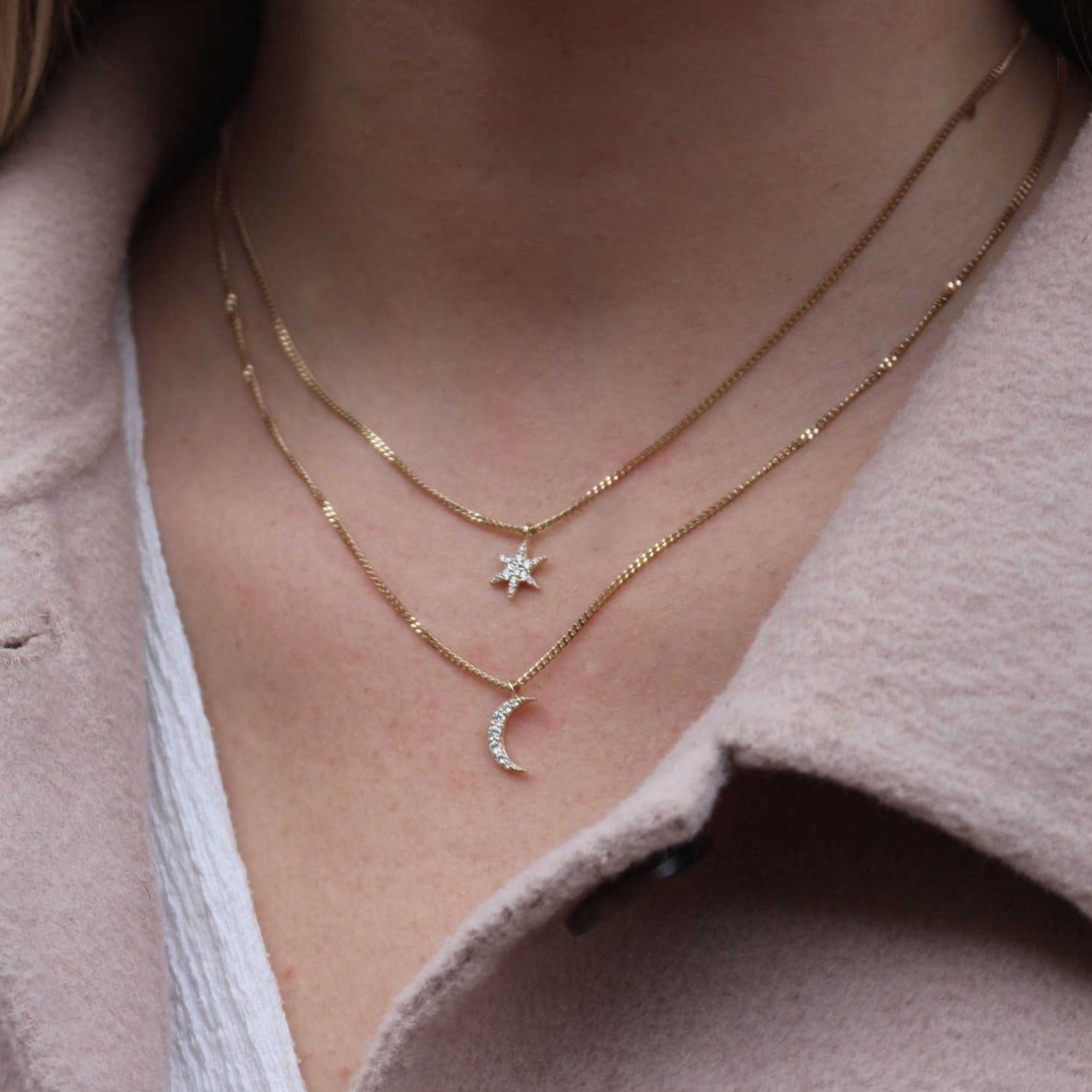 EC One Zoe & Morgan Luna Diamond white Gold necklace