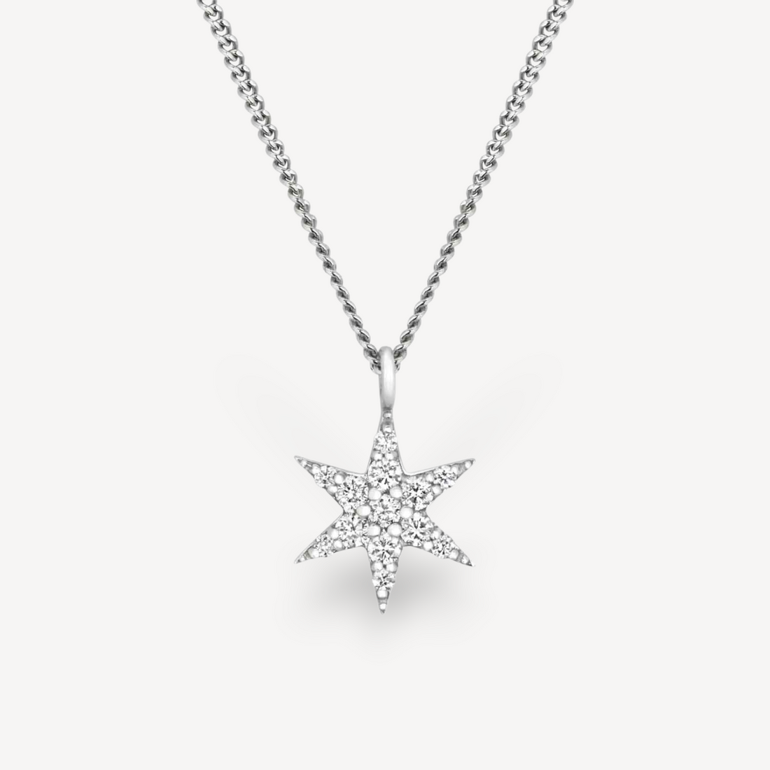 EC One Zoe & Morgan Mini Anahata Star White Gold Diamond Necklace