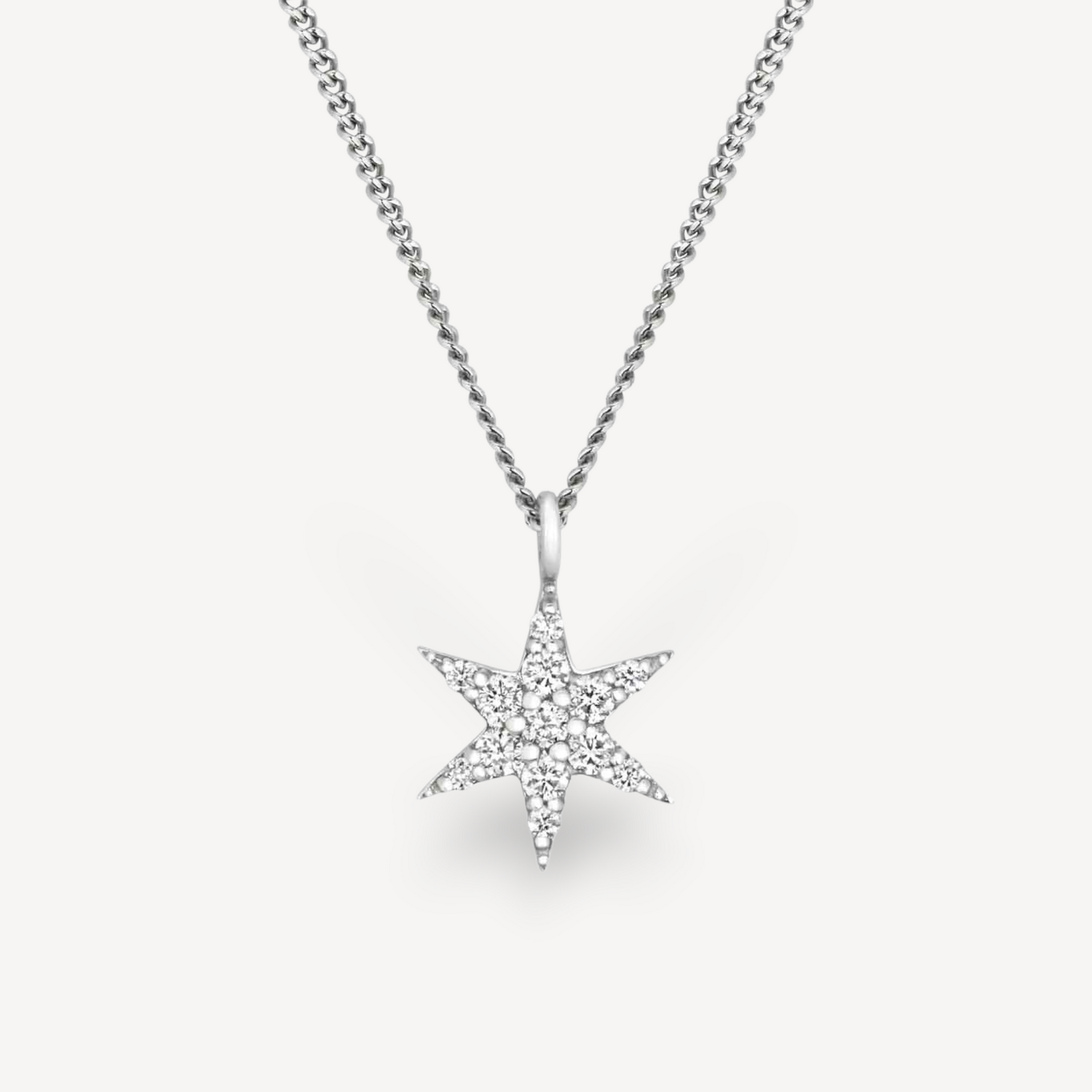 EC One Zoe & Morgan Mini Anahata Star White Gold Diamond Necklace