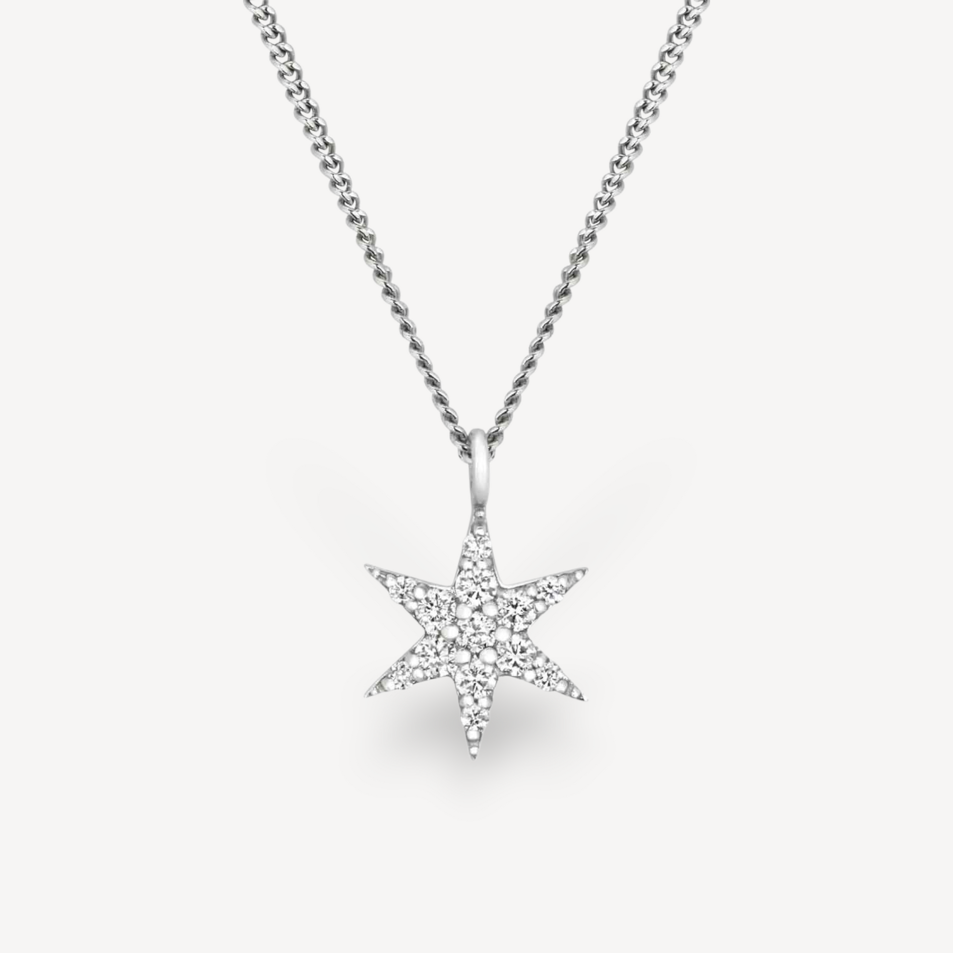 EC One Zoe & Morgan Mini Anahata Star White Gold Diamond Necklace