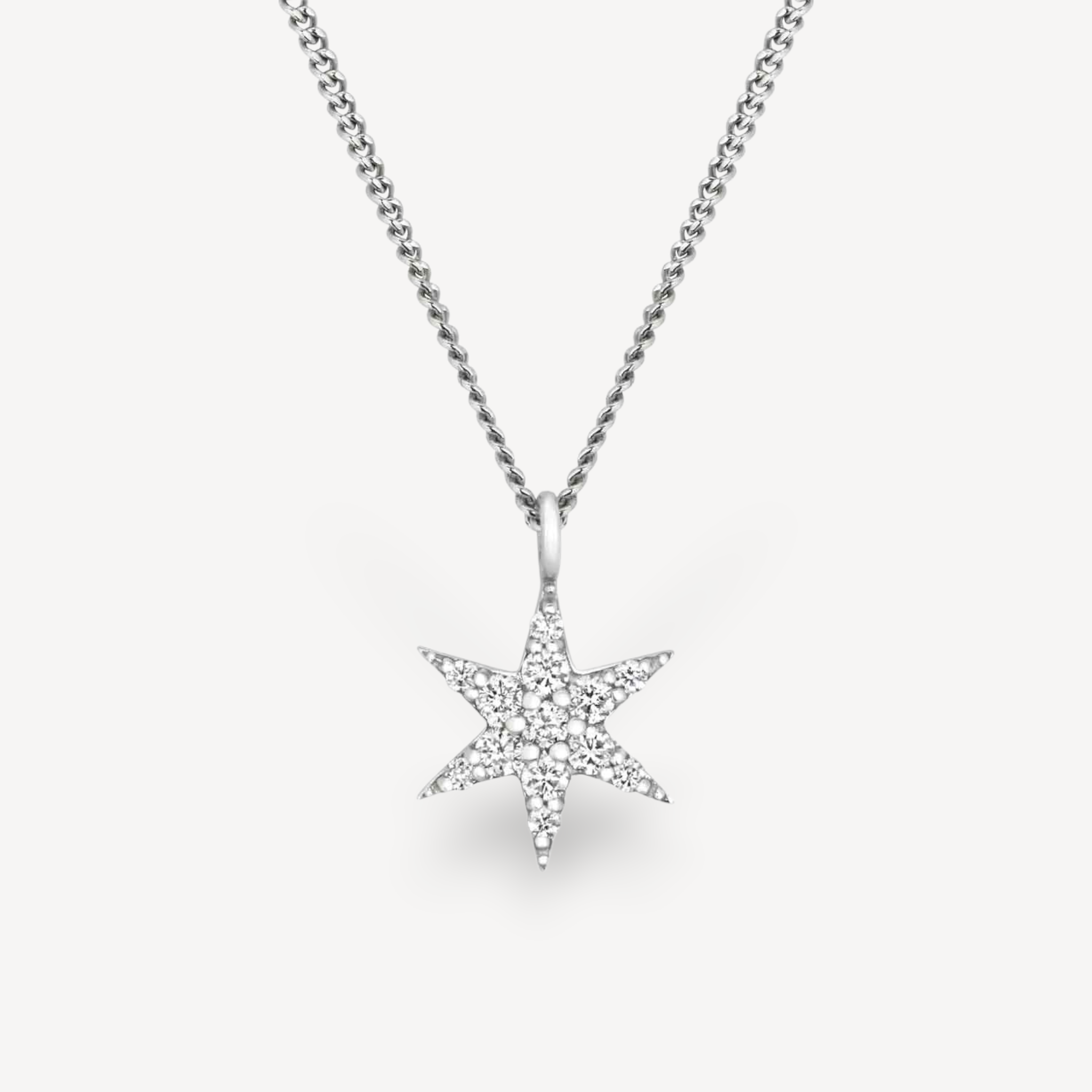 EC One Zoe & Morgan Mini Anahata Star White Gold Diamond Necklace