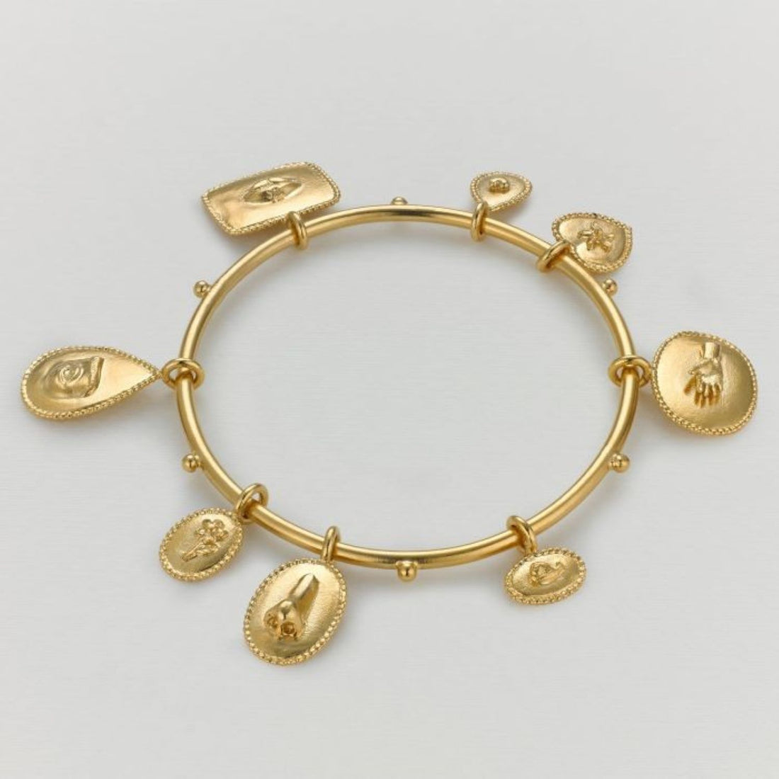 Sensory Devotion Large Charm Bangle Gold Plated