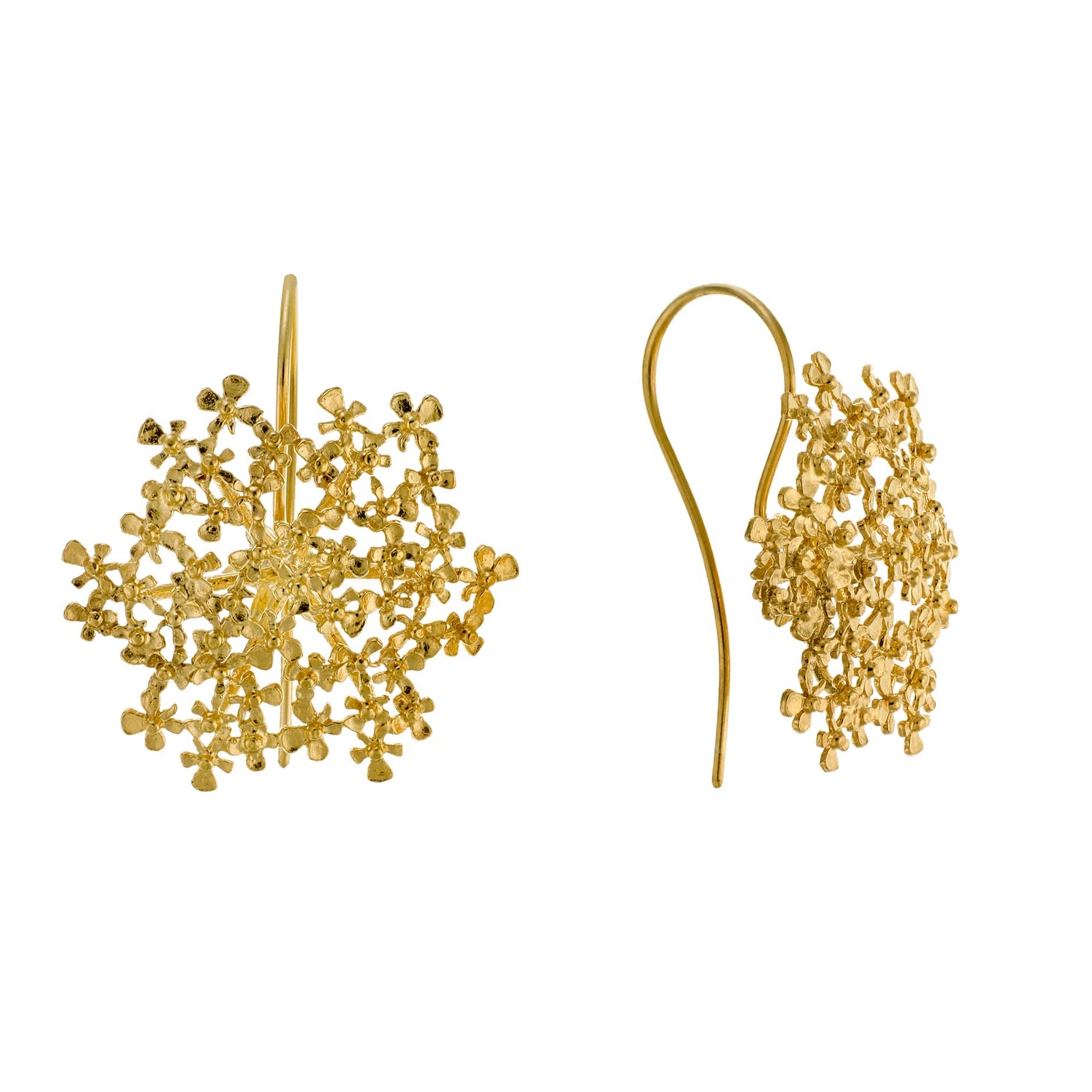 Alex Monroe at ethical jeweller E.C.One London Cow Parsley hook earrings