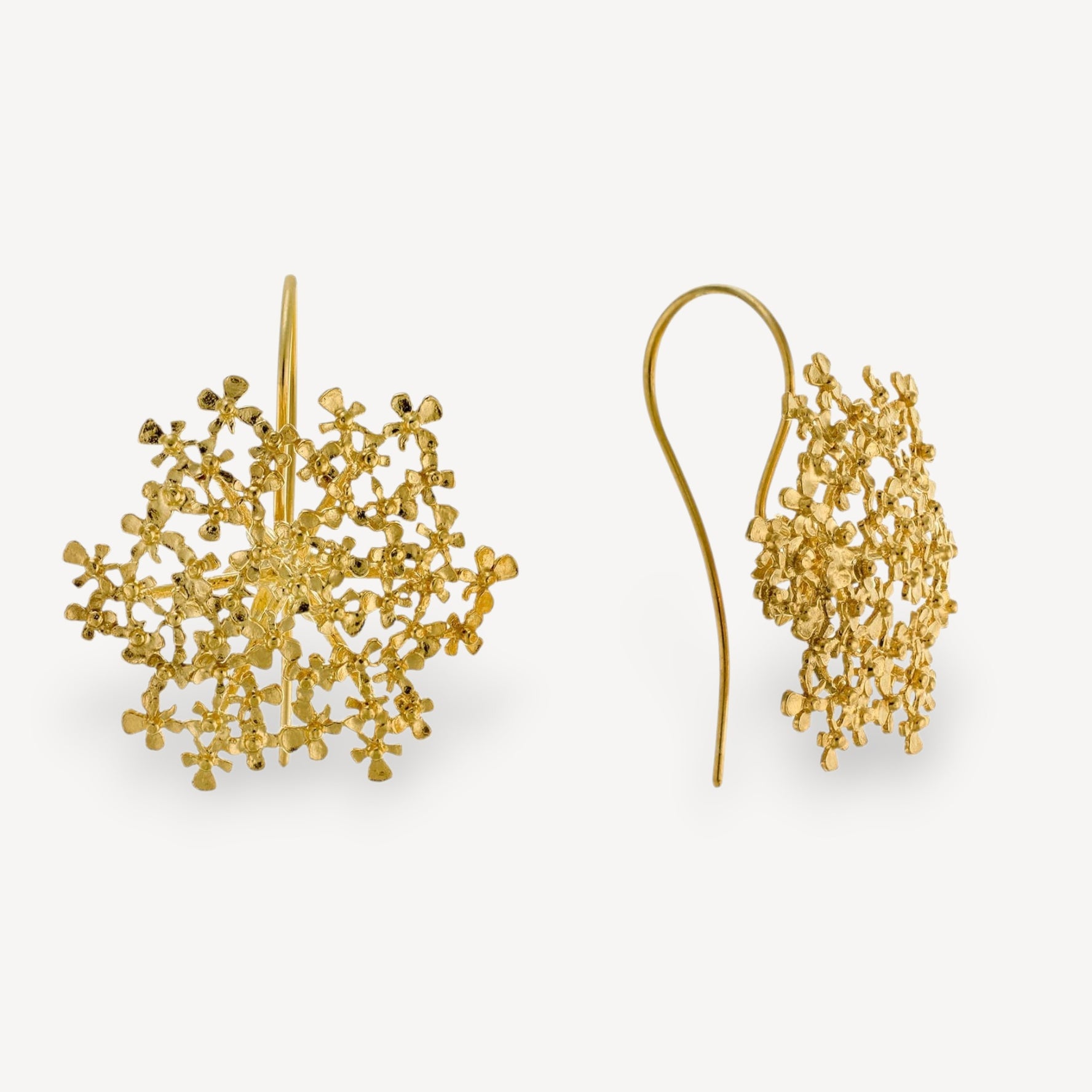 Alex Monroe at ethical jeweller E.C.One London Cow Parsley hook earrings