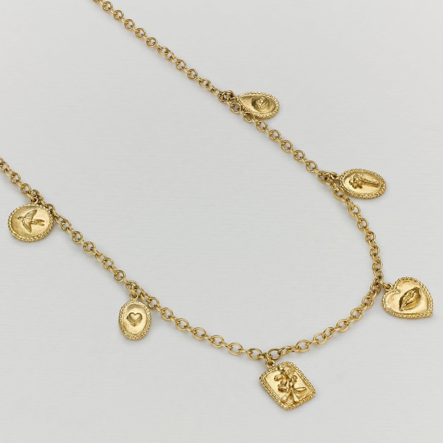 Alex Monroe at E.C. One London Gratitude for Nature Small Charm Necklace Gold plated