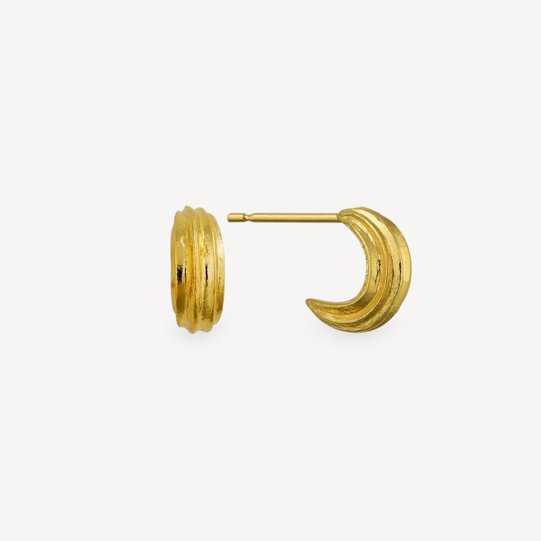 Kissing Seed Huggie Hoop Earrings Gold Plated