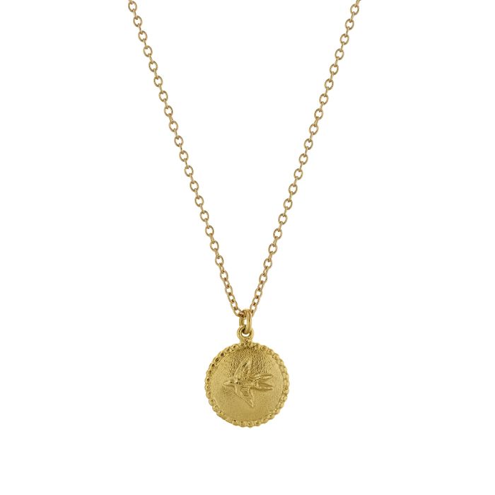 Alex Monroe at E.C. One London Small Ex-voto Swallow Necklace Gold plated
