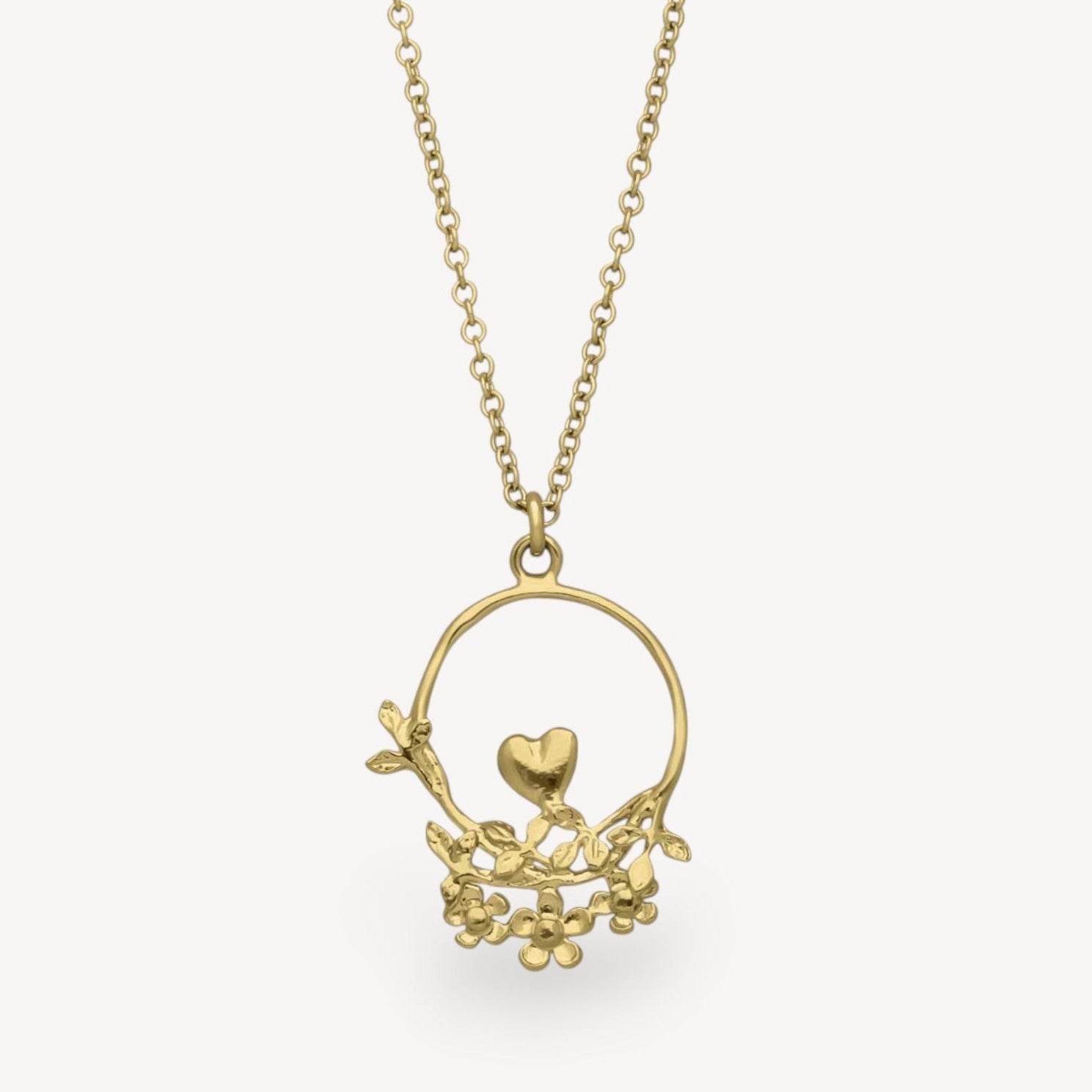 EXCLUSIVE: 40th Anniversary Posy Heart Loop Necklace Gold Plate by Alex Monroe for E.C.One London