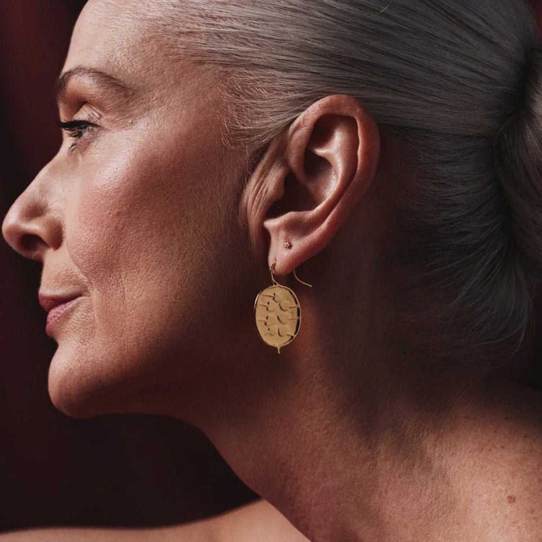 Honesty Pod Hook Earrings Gold Plated
