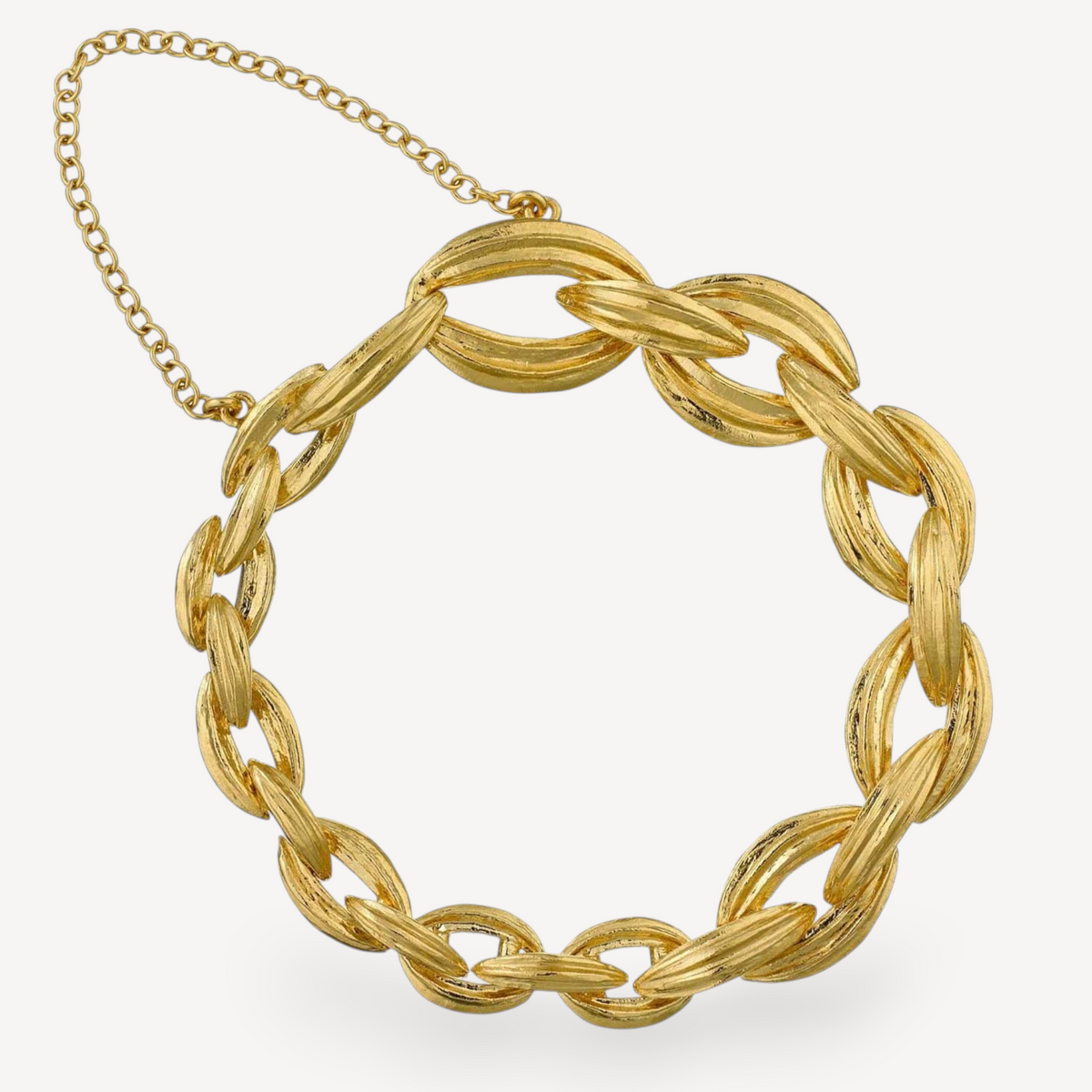 Linked Kissing Seed Graduated Bracelet Gold Plated
