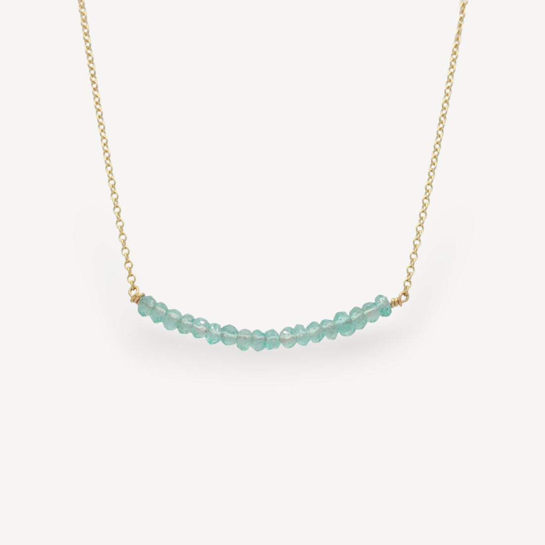 Apatite Bar and Gold Chain Necklace