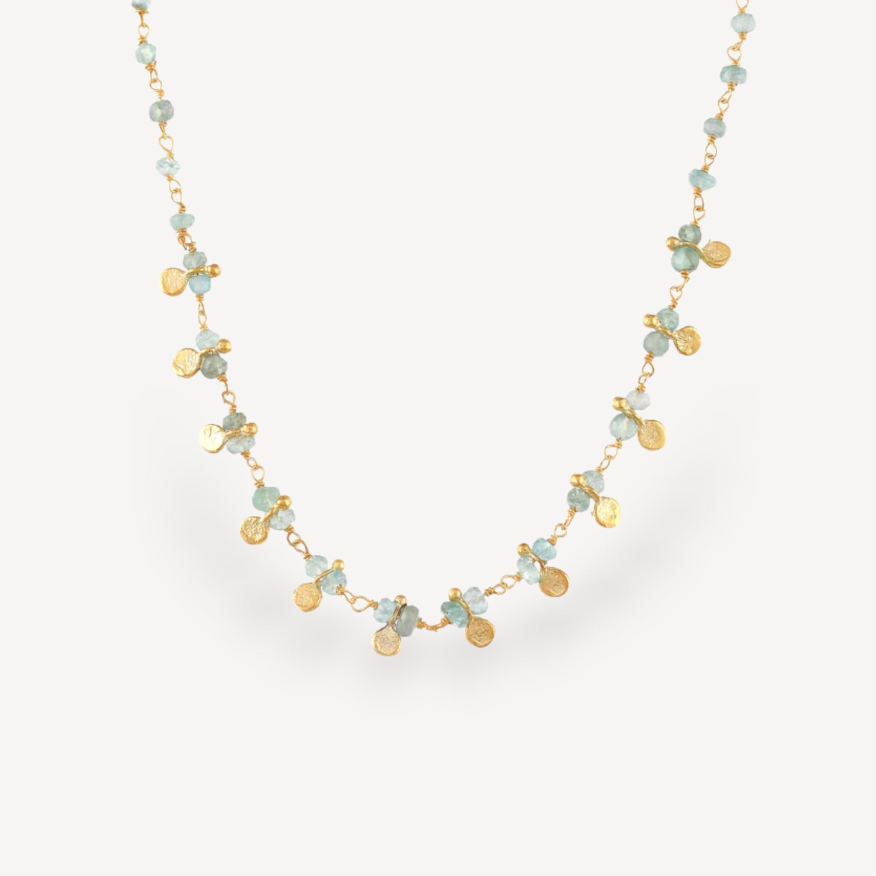 Apatite and Mini Disc Necklace