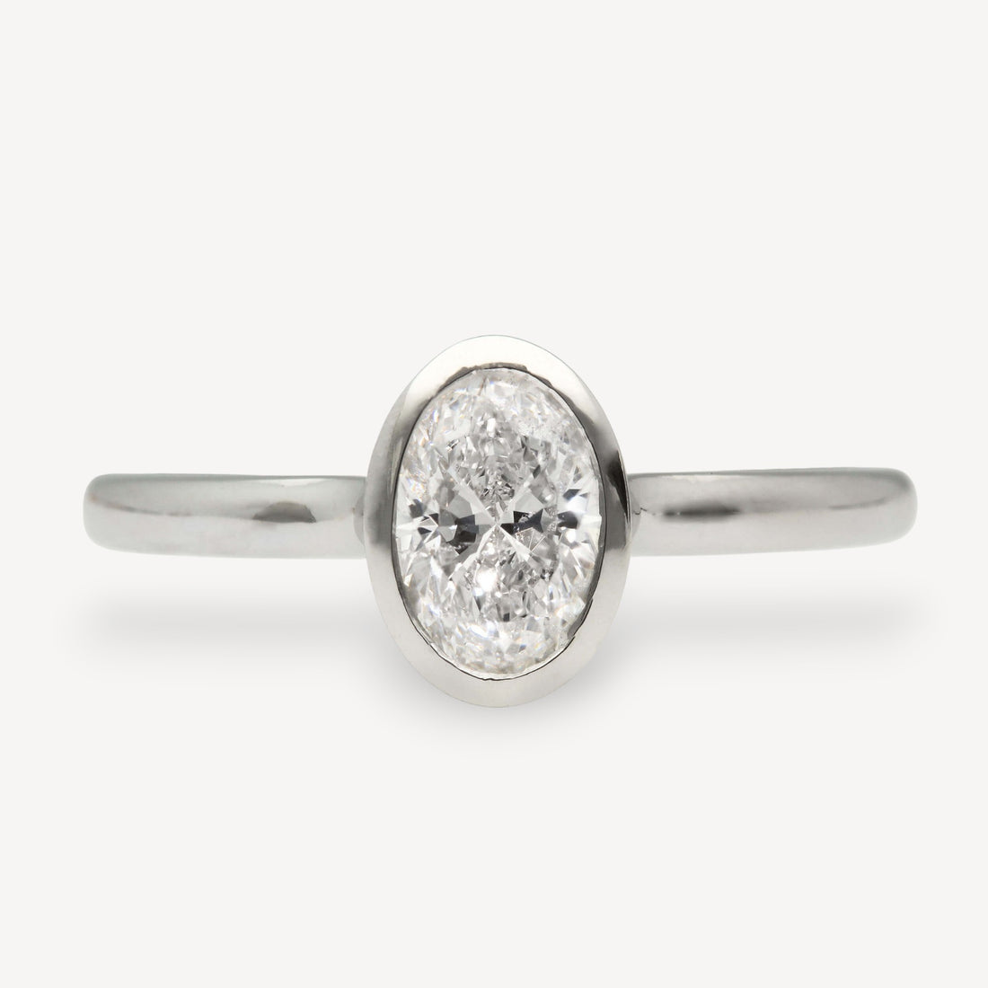 AVA Platinum Oval Diamond Engagement Ring