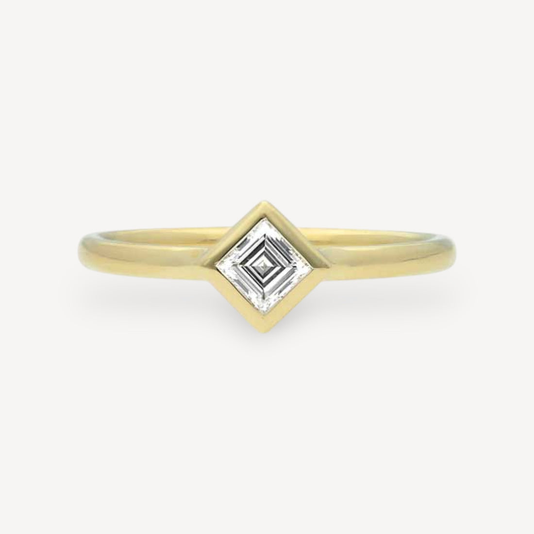 AVA Yellow Gold Princess Diamond Engagement Ring