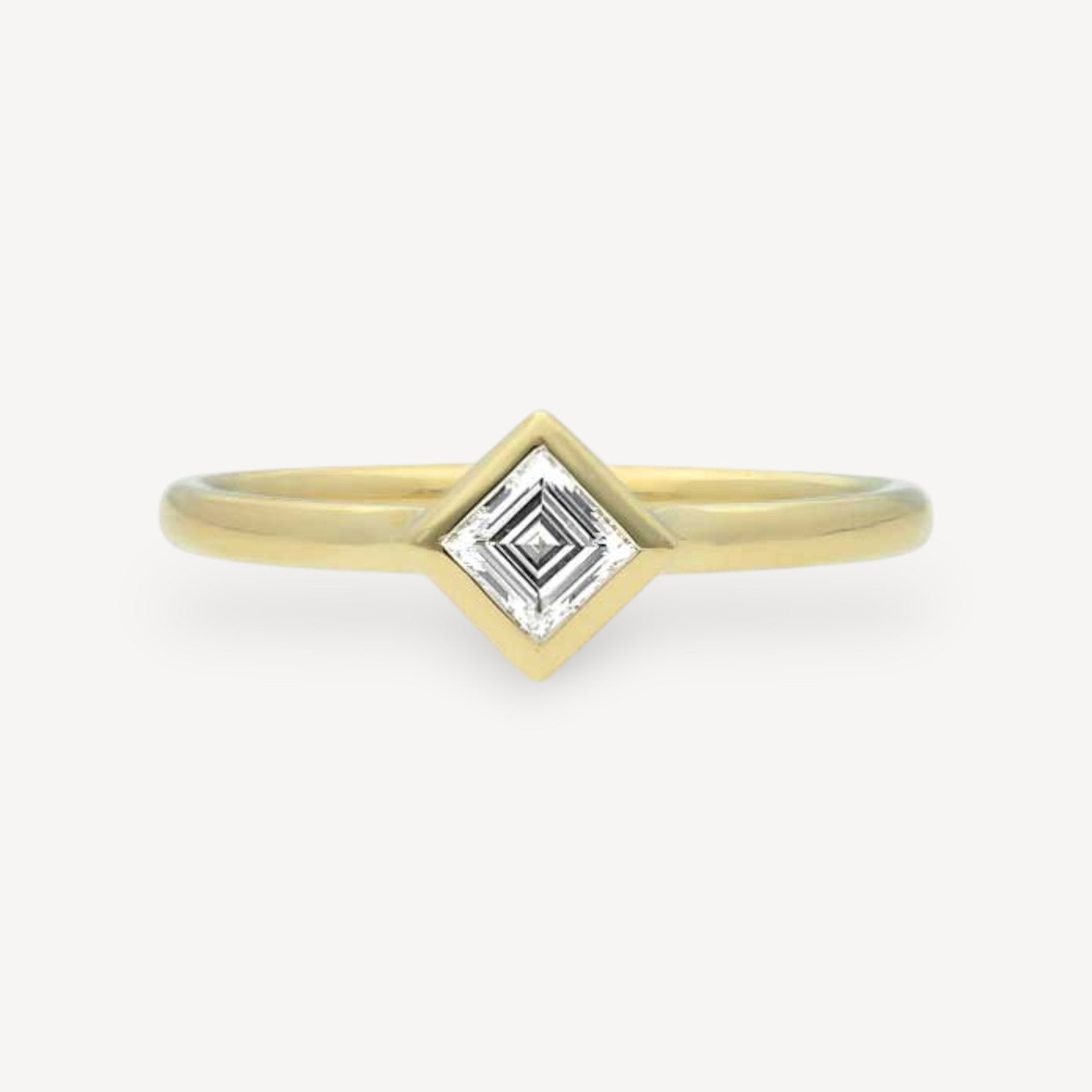 AVA Yellow Gold Princess Diamond Engagement Ring