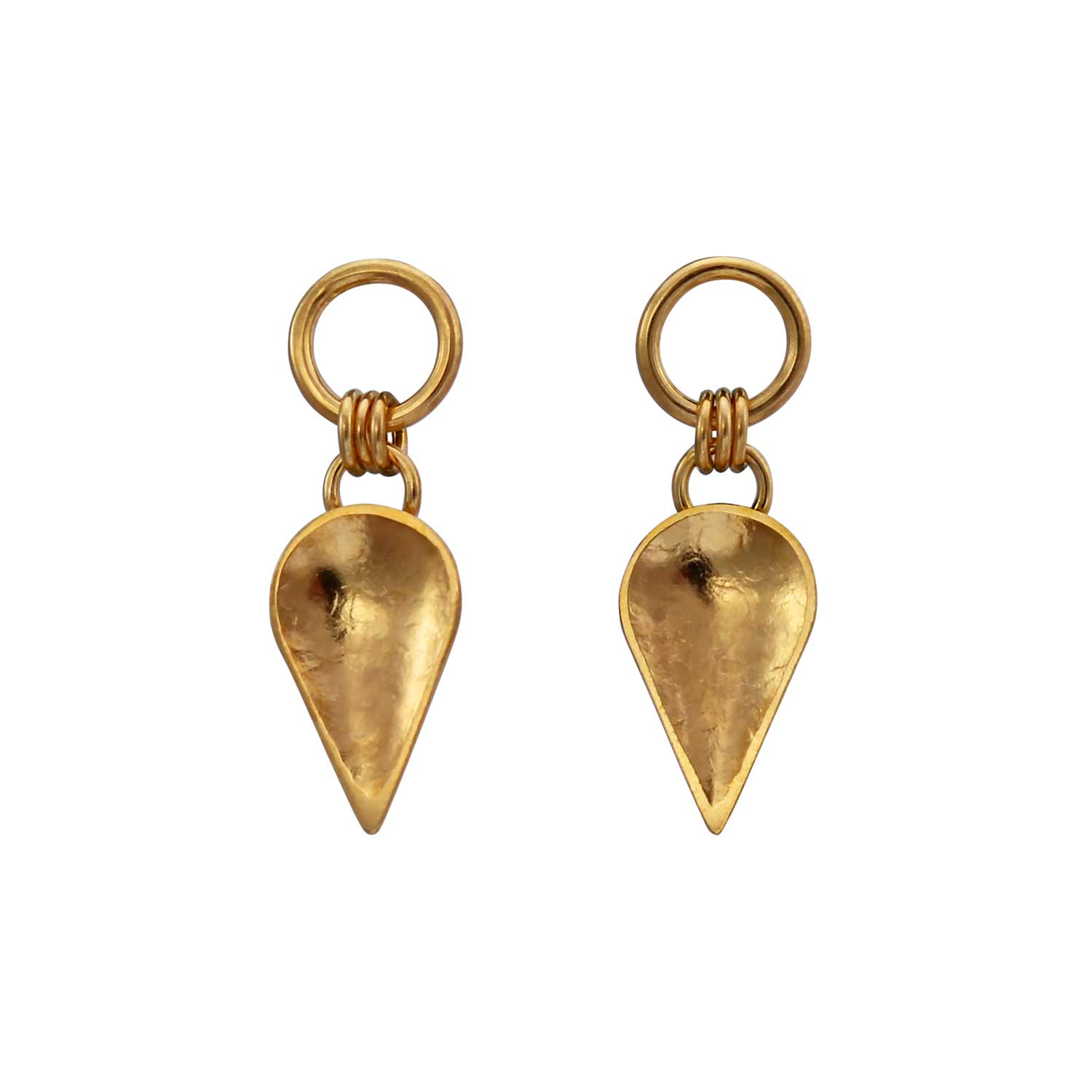 KOMOREBI Cupped Leaf Drop Earrings Gold Plated