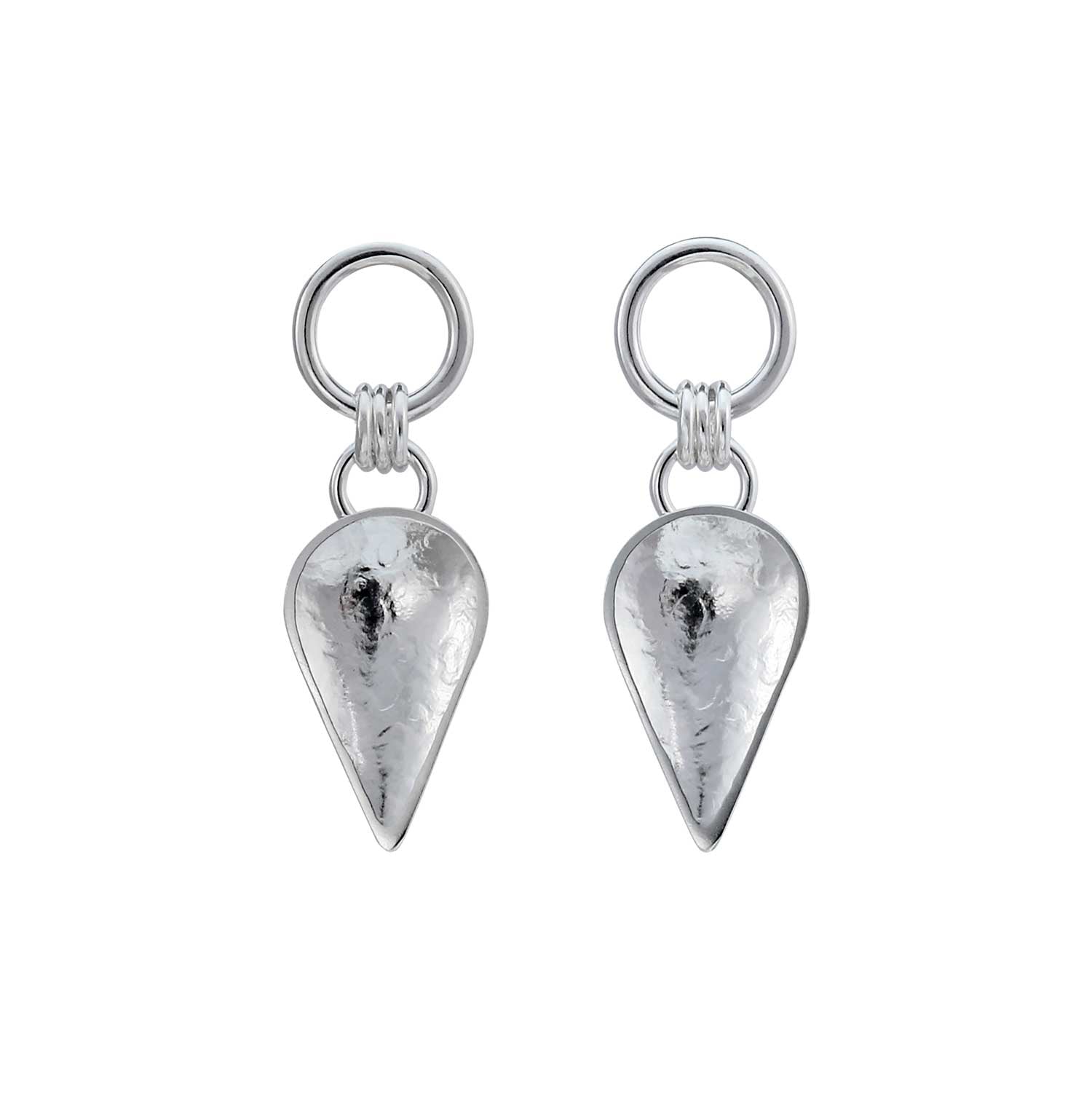 KOMOREBI Cupped Leaf Drop Earrings Silver